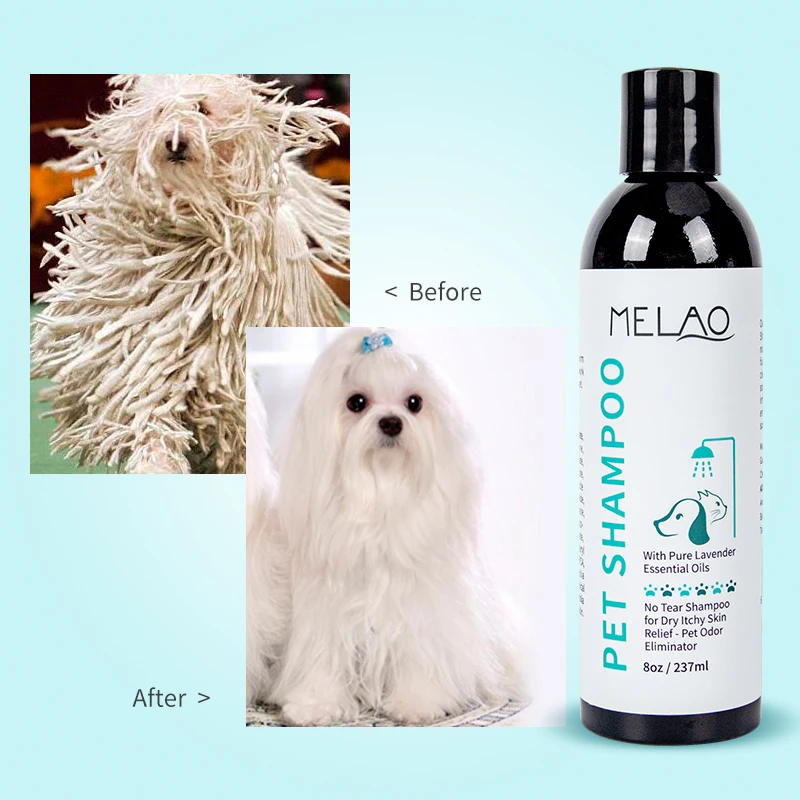 

MELAO Private Label Wholesale natural 100% organic pet supplies other pet bottle products dog shampoo products, Transparent