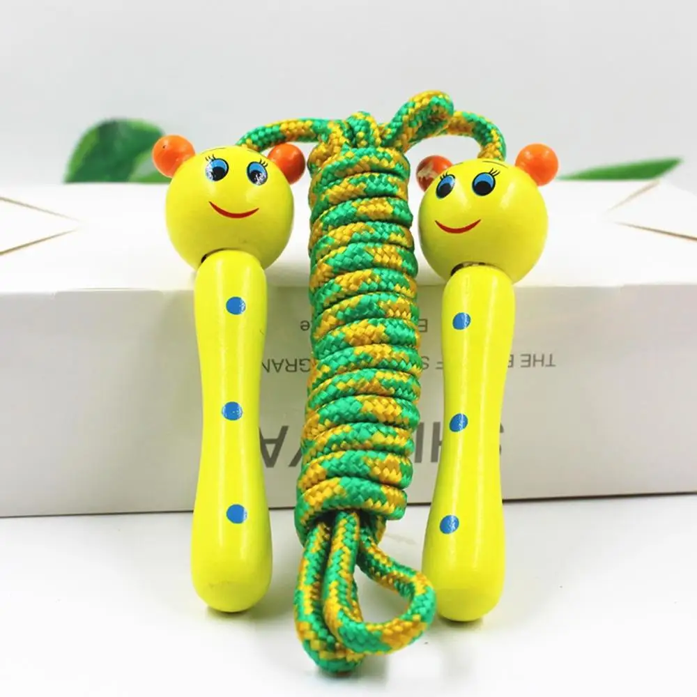 

Sports Skipping Rope Wood Grip Handle Children Kid Fitness Equipment Training Practice Speed Jump Random Color #y3