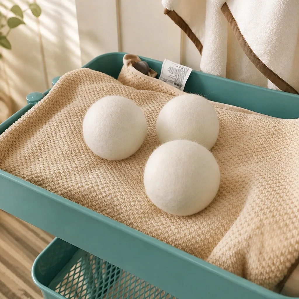 Wool Balls in Laundry Cart