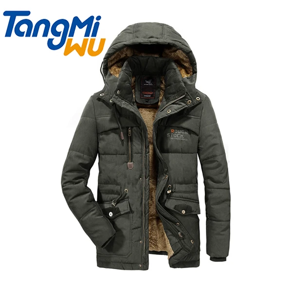 

Factory wholesale men's clothing plus velvet thick cotton coat hooded zipper coat Coupe-vent Veste homme puffer jacket men