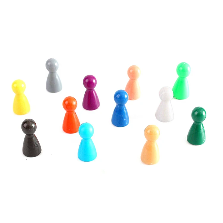 

Factory Sales Promotion Plastic Pawn Chess Pieces for Board Games, Component, Tabletop Markers, Arts and Crafts, Red, yellow, blue, green, white, purple