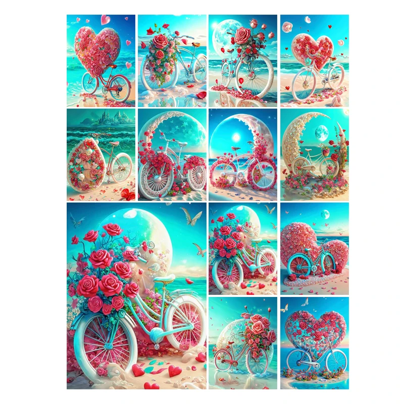 

5D Diamond Painting New Series Romantic Beach Full Mosaic Embroidery Cross Stitch Kit Rhinestone Love Decor