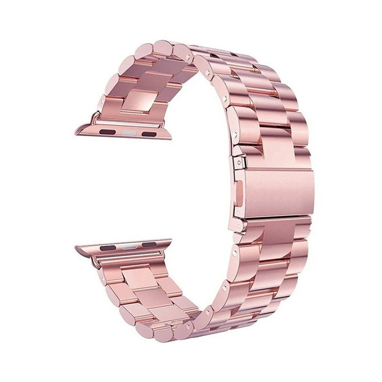 

Man Metal Solid Stainless Steel Linked Watch Band For Apple Watch Strap All Series 38mm 40mm 42mm 44mm