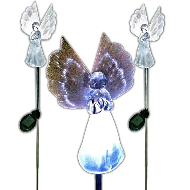 

Fiber Angel Wing LED Light garden decoration solar stake, As photo show or as per your request