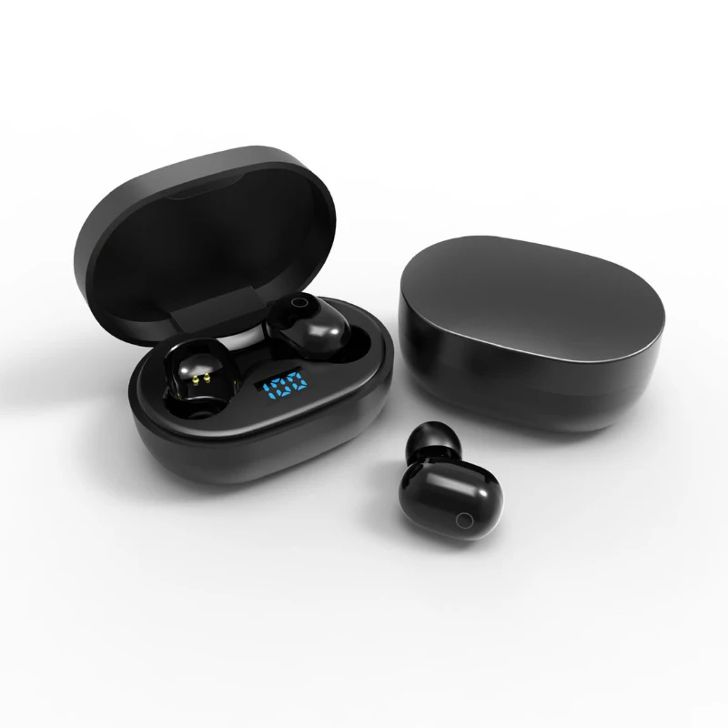 

Portable sports headphones bluetooth earphones wireless earbuds, Black white