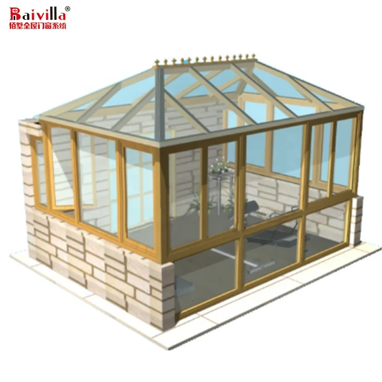 
Modern Glass Houses Outdoor Garden Sunroom Free Standing Solar Green Houses In China 