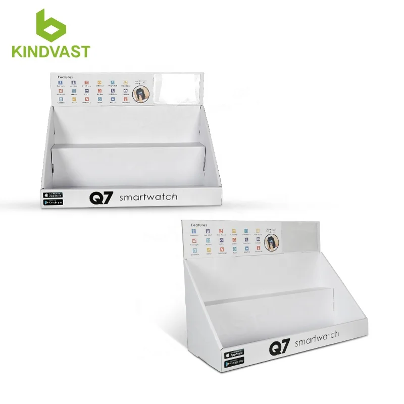 Custom Retail Tabletop Desk Countertop Pdq Cardboard Display Smart Watch Lcd Display Counter