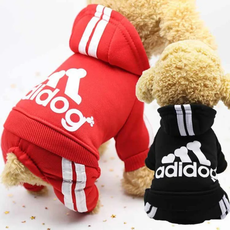 

2021 Amazon Hot Selling Original Adidog Pets Clothes For Dog Cat Puppy Hoodies Coat Winter Sweatshirt Warm Sweater Dogs Outfitsm, Picture shows