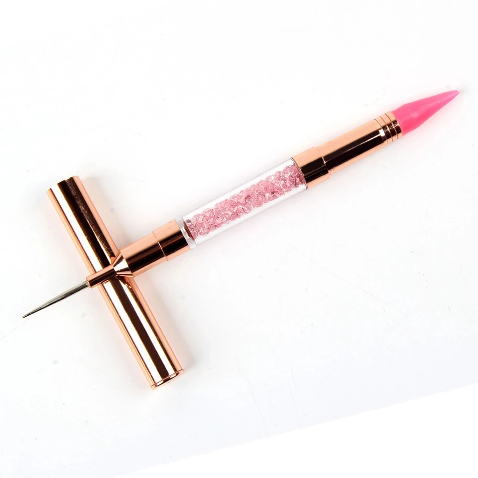 

Free Sample New Design Double Head Nail Art Pen Rose Gold Rhinestone Manicure Pen Nail Dotting Pen