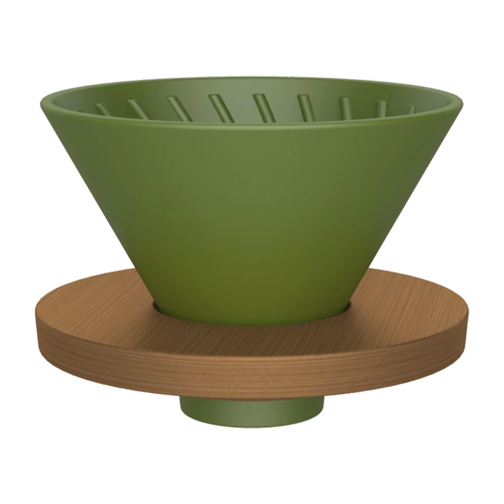 

Ceramic V60 coffee dripper stand with colorful design and wooden pallet irrigation filter pour over coffee dripper