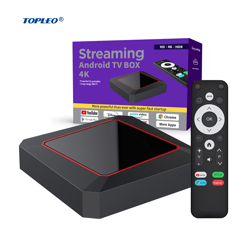 

Topleo control tv box android 10.0 4k box tv android free to air set top box