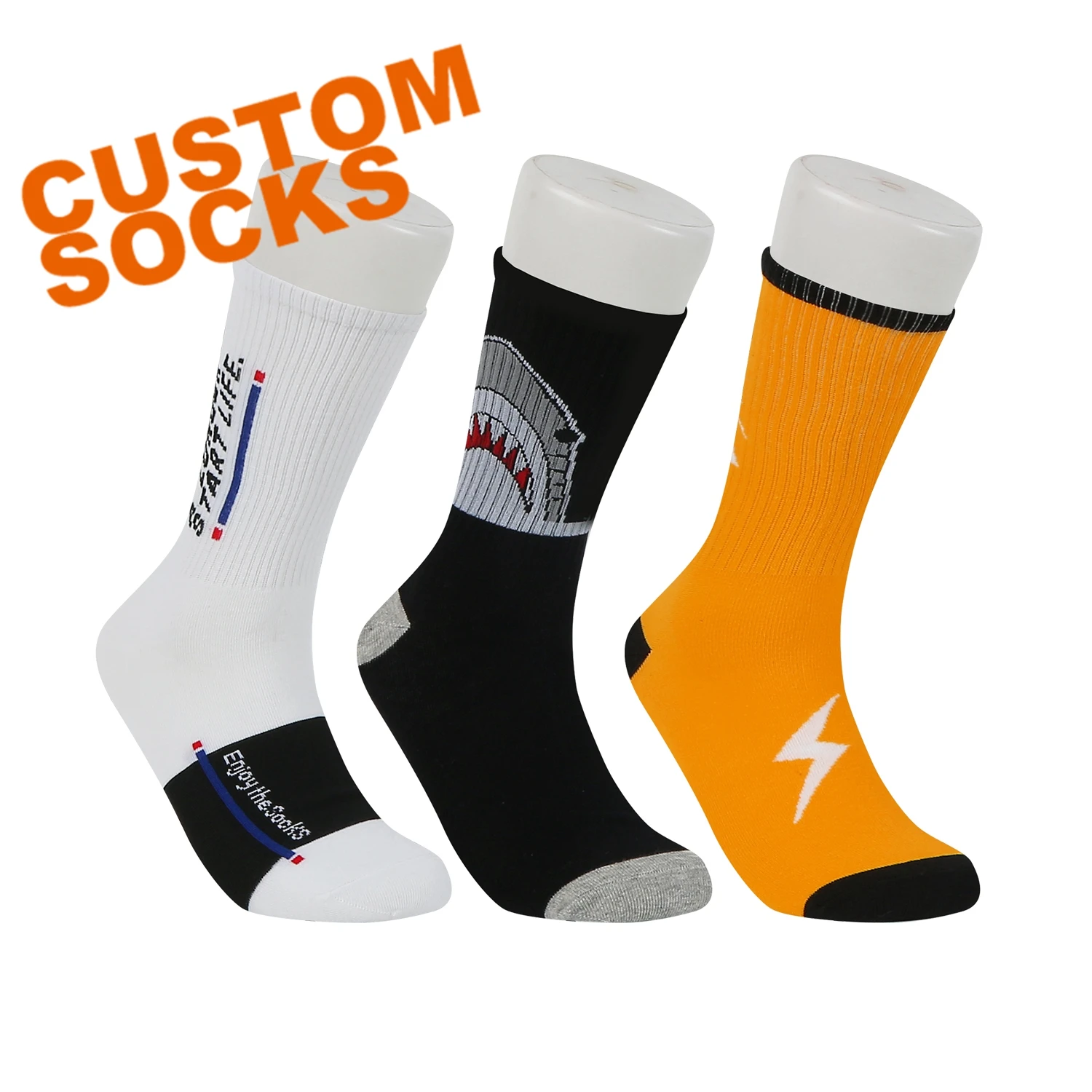 

(RL)- 117 OEM designer made your own logo tube athletic socks custom skateboard socks custom skate socks black white