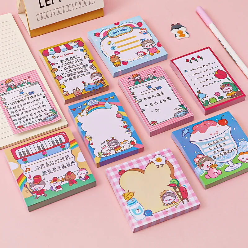 

50 pages per pack Kawaii Cartoon Sticky Notes Notebook Sticker Note Paper Portable Small Notebook Memo Pad