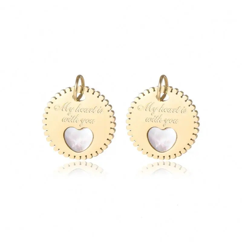 

Gold-plated Stainless Steel Inlaid Necklace Love Letters Pendant Jewelry Accessories Diy Jewelry Making, Gold color