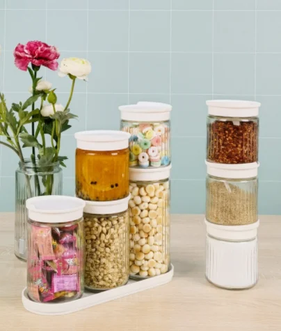 

Glass food bottles jam snacks receive tank