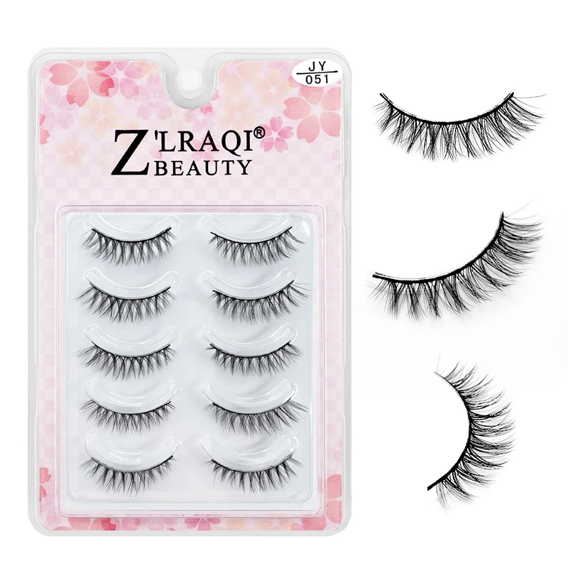 

5 pairs natural eyelashes eyelashes box packaging custom private label eyelashes wholsale