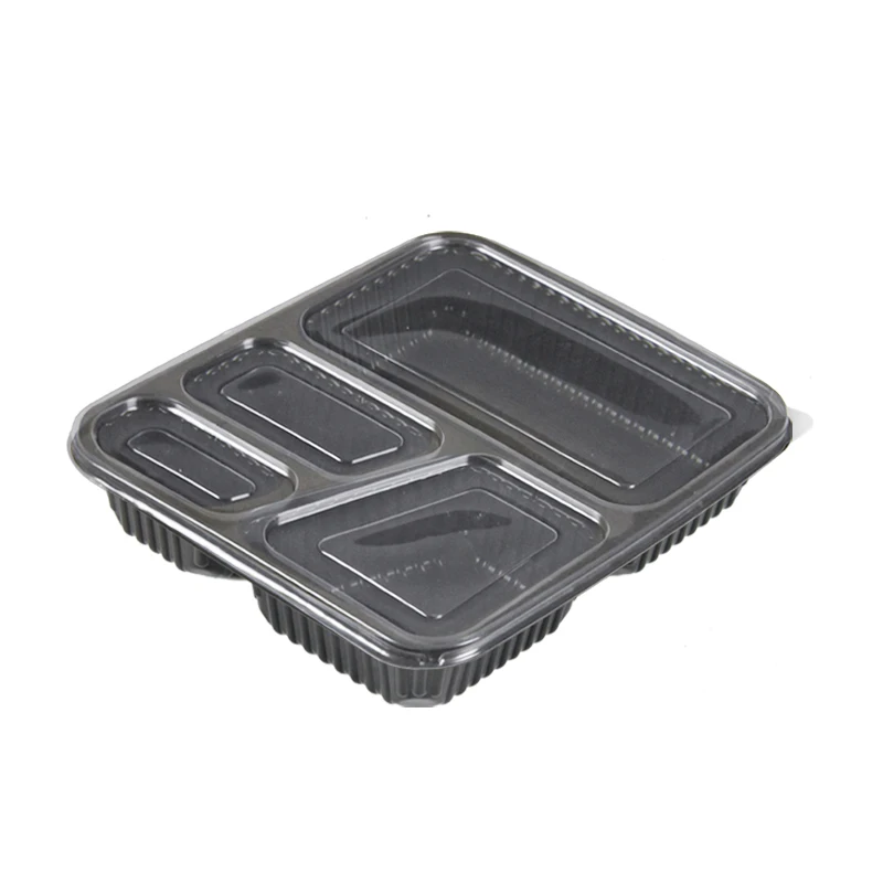 

Wholesale Widely Used 4 Compartment Biodegradable PP Lunch Box Disposable Lunch Box for Takeaway Food