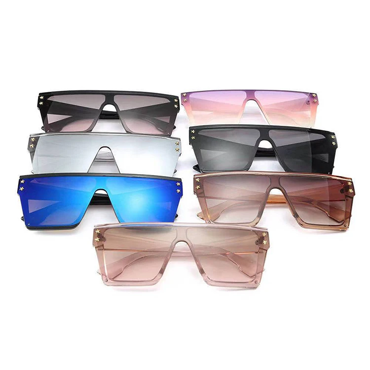 

Factory Wholesale Cheap Plastic Women Men Frame Glass Five Stars Personality Designer Sunglasses Trendy Street Beat Sun Glasses