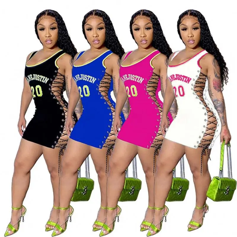 

2021 Summer Fashion Basketball Jerseys Dresses Lady Mini Sports Dresses Sundresses for Women