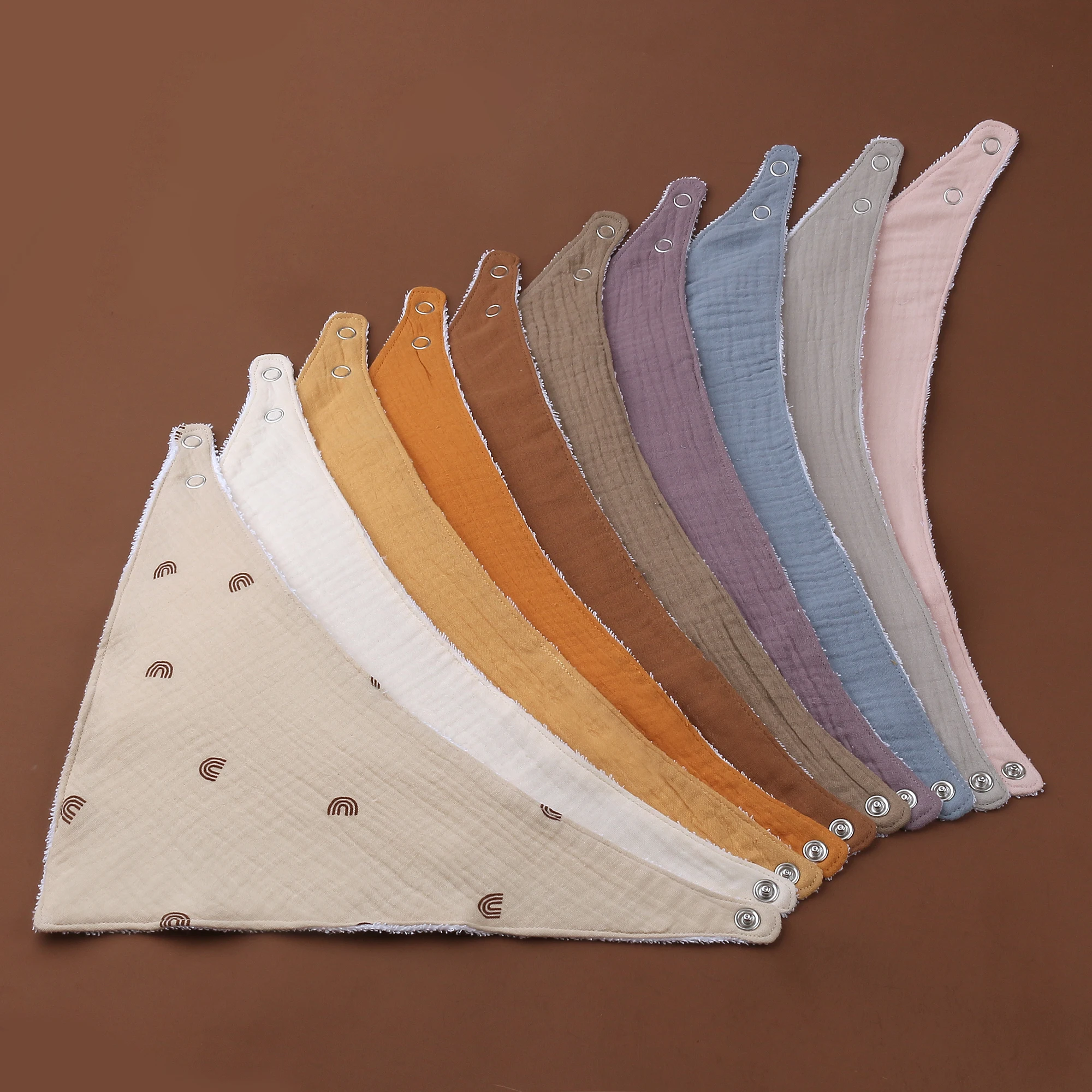 

Natural Solid Colors 100 % Cotton Muslin Infinity Scarf Baby Bibs Soft Washable Bandana Bibs For Teething Babies, As photos