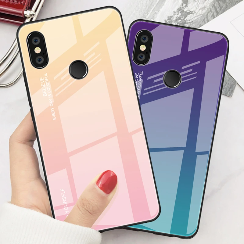 

Gradient Tempered Glass Cover For Xiaomi Poco X3 10 Redmi K30 Note 9s Pro Max 8s Note8 Case Xiaomi Mi 9 Mi8 Note8 Pro Phone Case