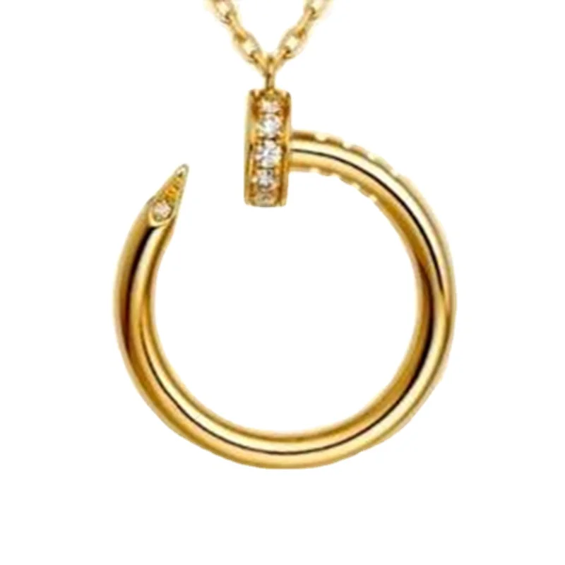 

European and American fashion charm nail diamond necklace