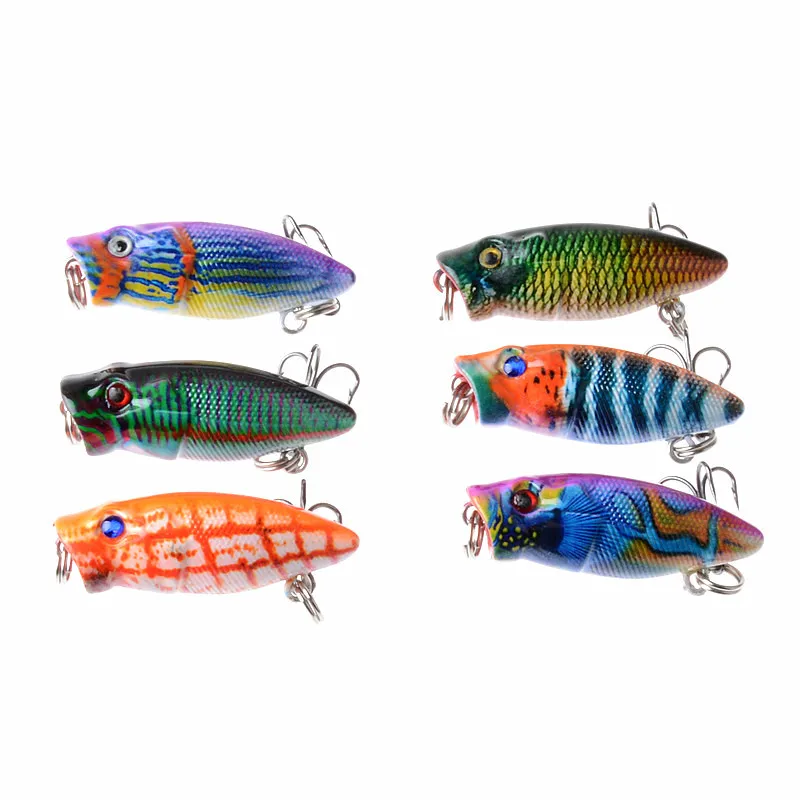 

New OEM hot sale suspending Popper Fishing Lures 3D Eyes Crankbait Wobbler Fishing Tackle 5 Colors Available Hard Baits Wholesal, 6 colors