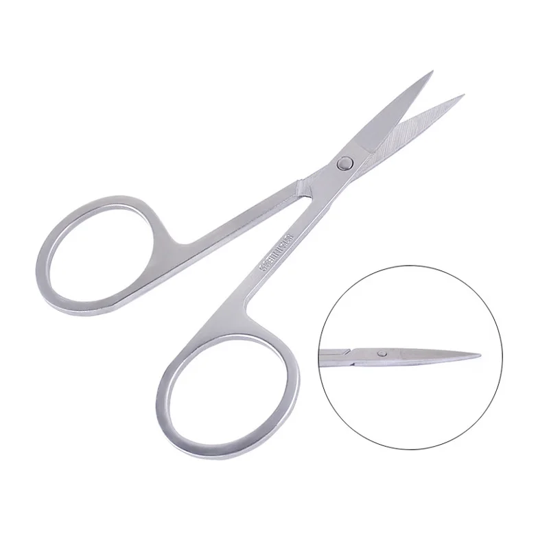 

TSZS 2023 New Stainless Steel Nail Beauty Tool Make Up Scissor Easy Apply Stickers Eyebrow Cutting Scissors