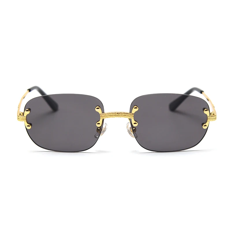 

Mirrored Men Square Sunglasses Decoration Uv400 Rimless Sun Glasses 2021 Summer Trend Metal Sunglasses Unisex PC Gold CE Adult