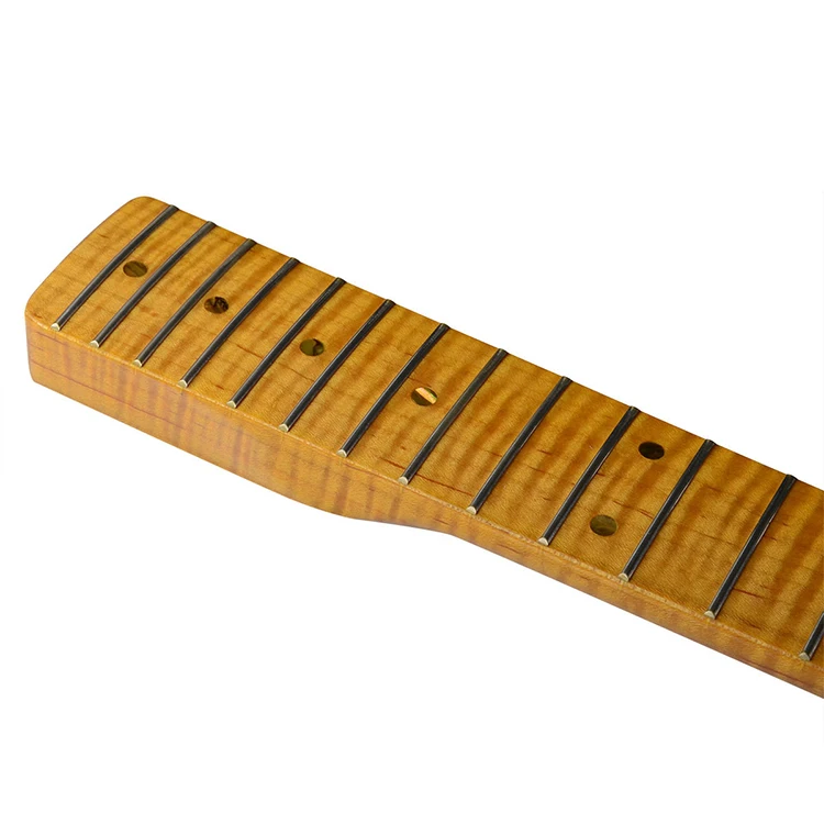 Custom Electric Guitar Necks Replacement 21 Fret Vintage Tiger Flamed