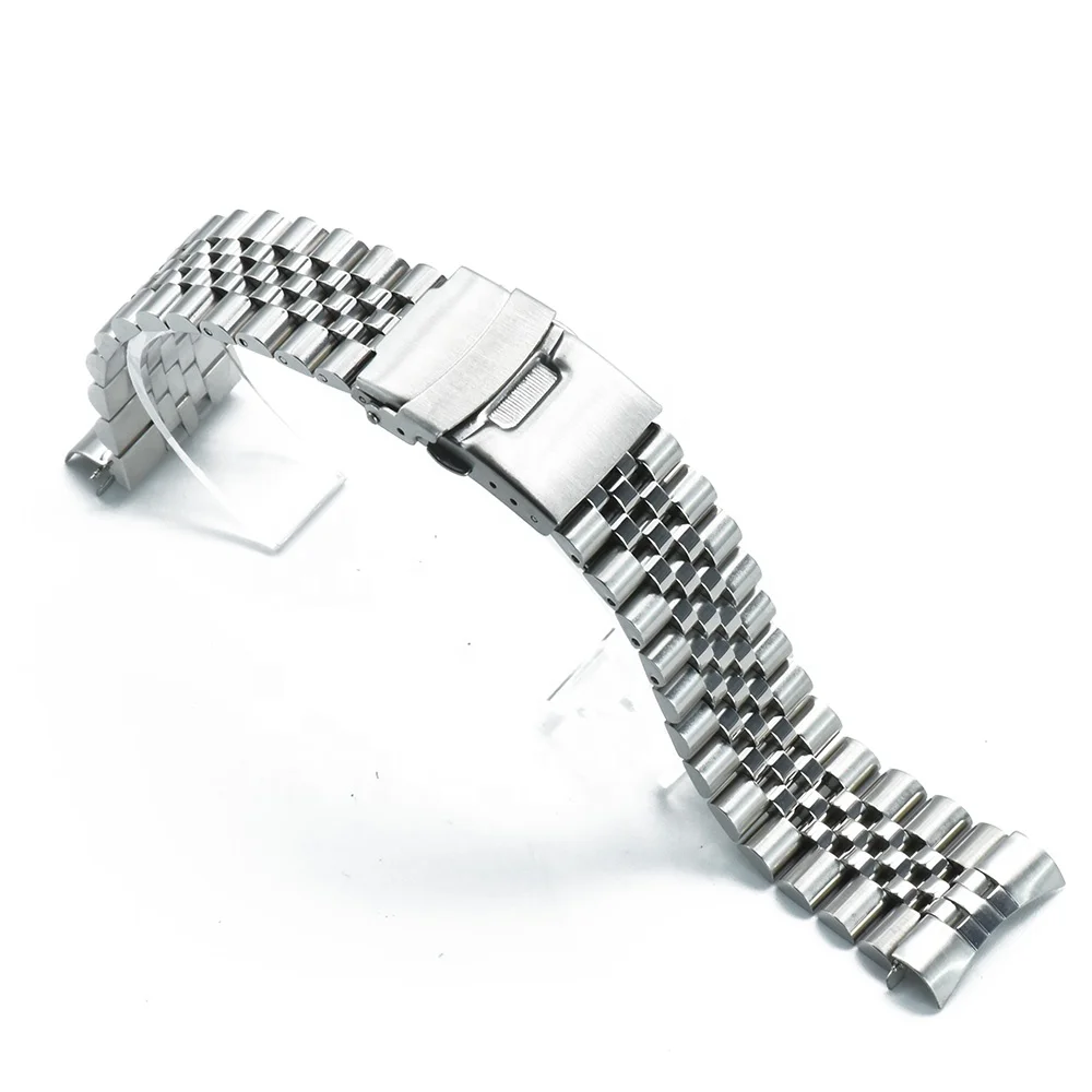 

Five Beads Curved End Stainless Steel Jubilee Metal  Watch Band Strap for Daily Watch and Apple Watch, Per chart/customize