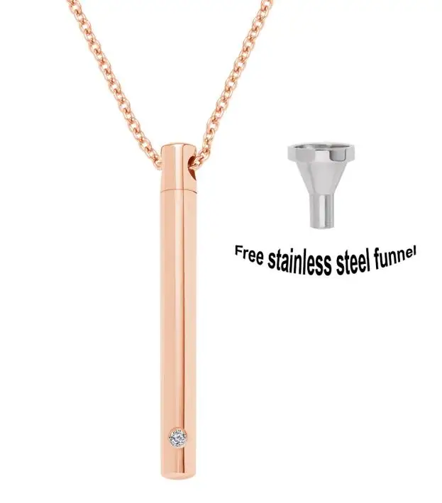 

2020 Crystal Beautiful Cremation Urn Necklace For Ash Jewelry Vendor Stainless Steel Mantra Necklace Ash Pendant Jewelry, White gold black