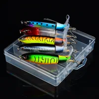 

5pcs/box fishing lure kit whopper plopper with floating tail topwater bait saltwater lures for carp bass pike with box