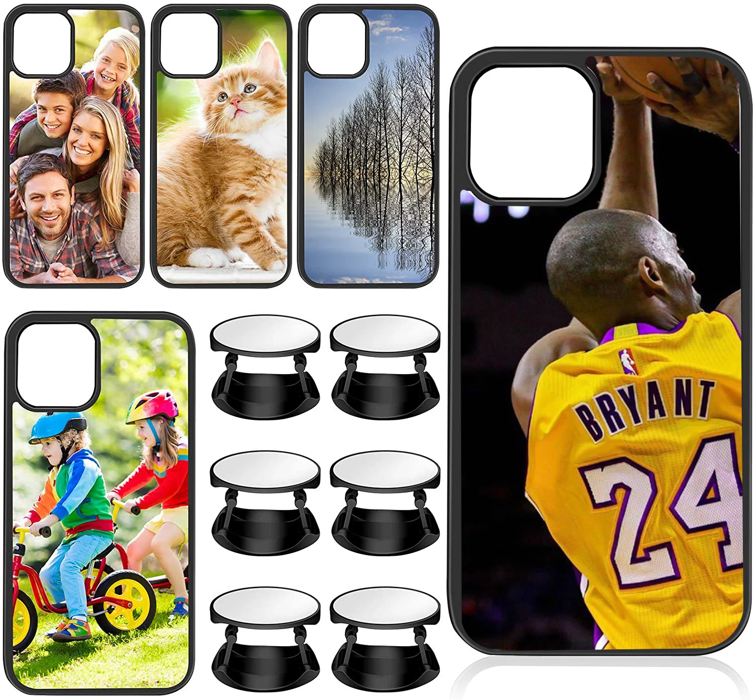 

Sublimation glass phone case custom logo blank back cover for iphone 11 12 13 Pro max for Samsung for Huawei For Xiaomi For Opp, Black white transparent