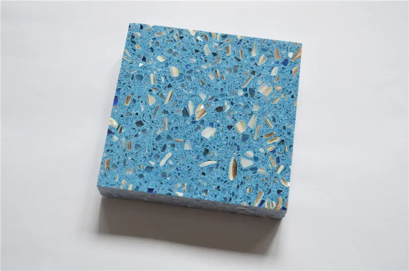 polished floor tiles 24x24 blue terrazzo stone