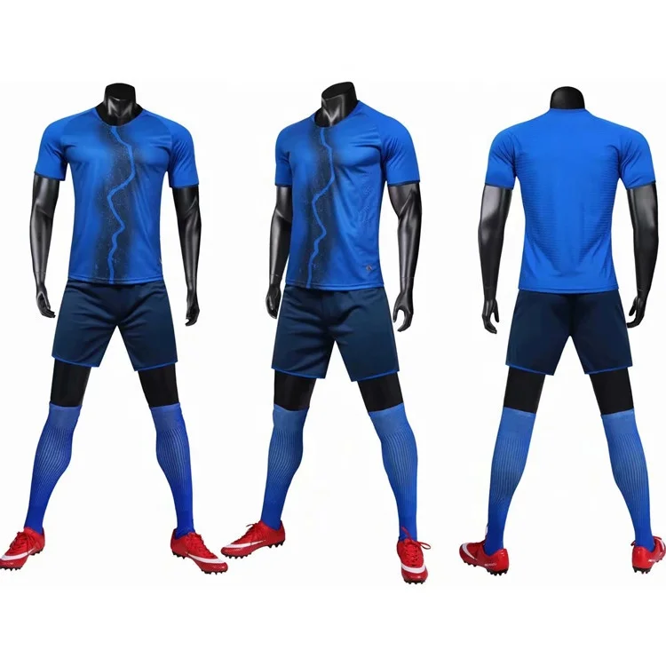 

Top Thai Quality Blue Soccer Uniforms Man Football Jersey Club 2021, Any colors can be made