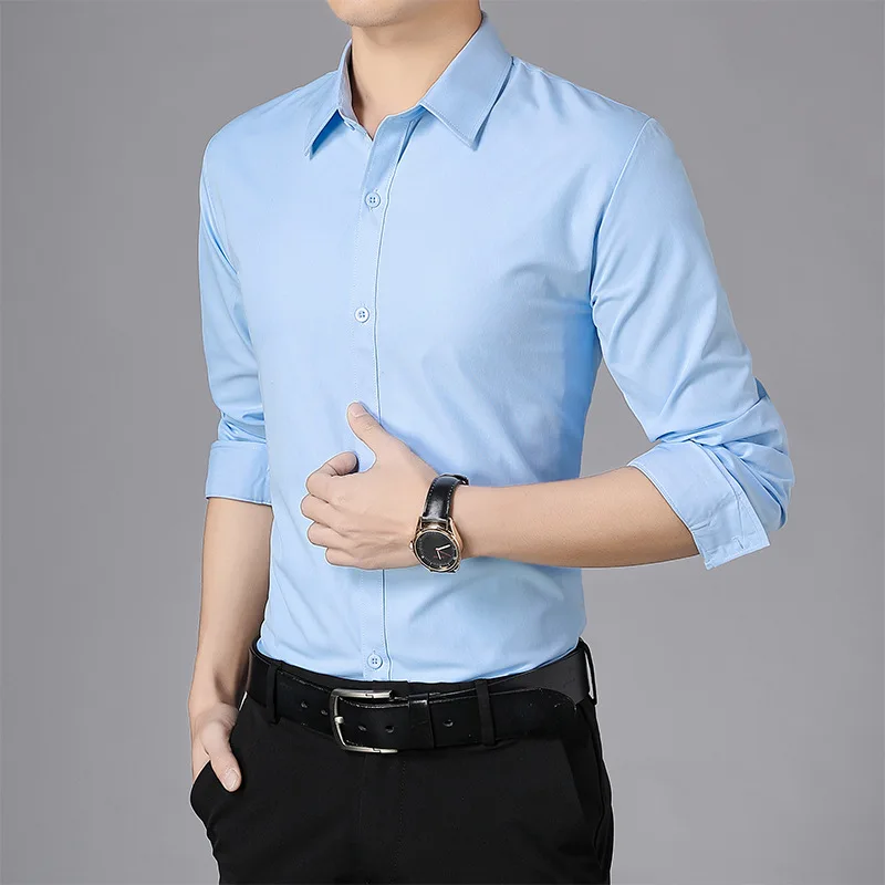 

Korean Style Cheap White Dress Shirt suitable for daily and work place