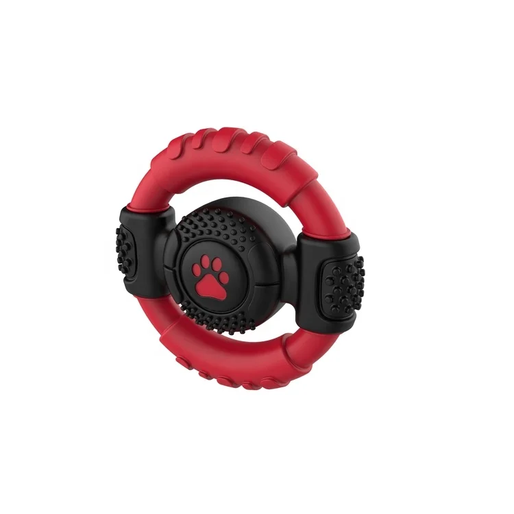

Multi-function Dog Supplies Rubber Steering Wheel Interactive Eco Friendly Pet Dog Toy Chew, Customized