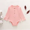 most popular ribbed cotton rompers OEM baby blank candy color rompers baby clothes