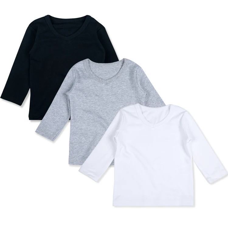 

Ready to Ship Solid Color Baby Tshirt Cotton Long Sleeve Toddler Tshirt Baby 0-24Month Unisex Baby Tshirt, Black,white,grey