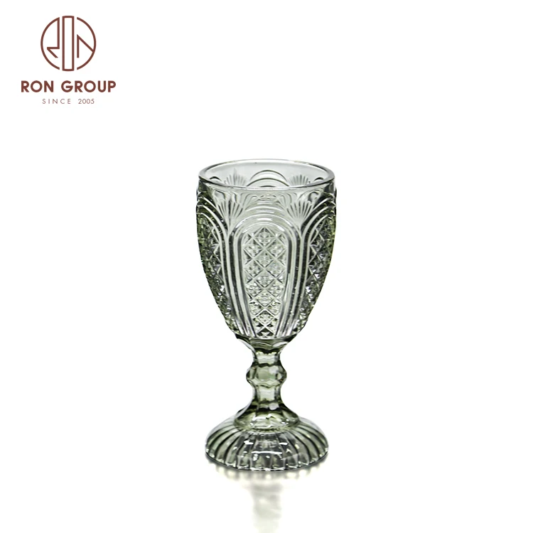 

factory wedding decoration luxury embossed wine crystal glass cup black goblet, Pink/blue/smoke/green/amethyst/amber