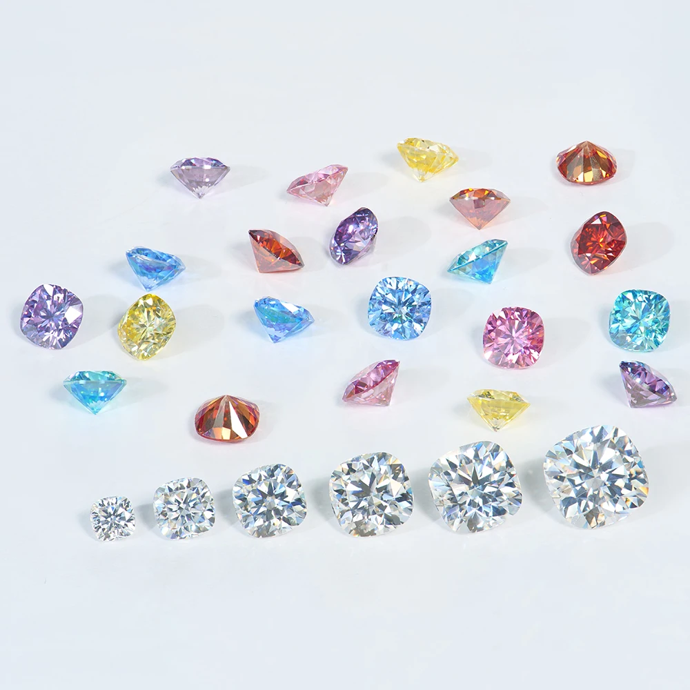 Wholesale Bulk Gem Gra Certificate Flawless Vvs1 Vvs d Def Gh Colored Cushion Cut Shape Loose Mossanite Moissanite Diamond Stone