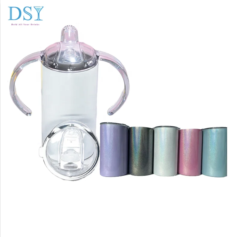 

US warehouse tumblers Warehouse Wholesale Vacuum Double Wall Stainless Steel Sublimation Blanks Mug Baby Sippy Cup with Two Lids