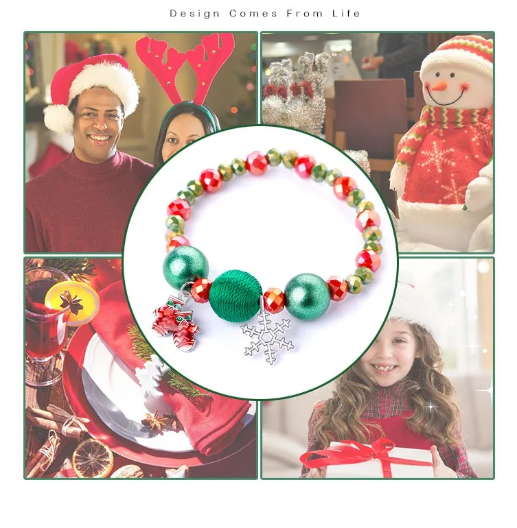 

G1163 Merry Christmas 2021 Handmade Charm Bracelet Jewelry