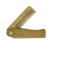 

Custom logo wholesale wood hair straightener folding beard comb