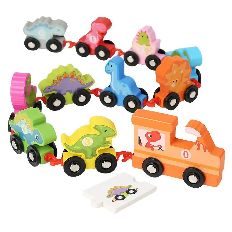 

CL362 Diy Kids Toys Building Blocks Early Education Magnetic Dinosaur Small Train Digital Cognition Tractor Building Block
