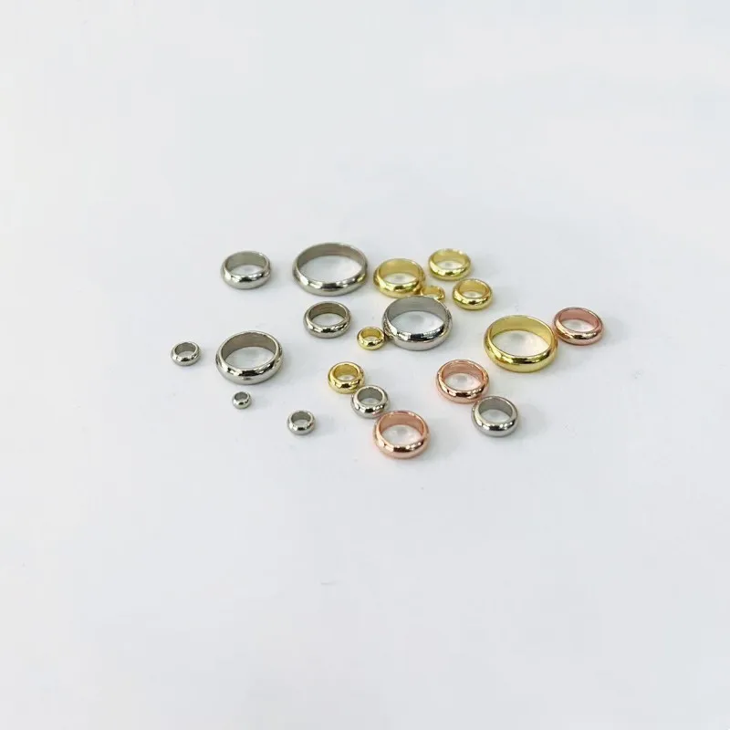 

Fashion Gold Through hole beads spacer bead stainless steel gold plated DIY accessories beads for welding bracelet making