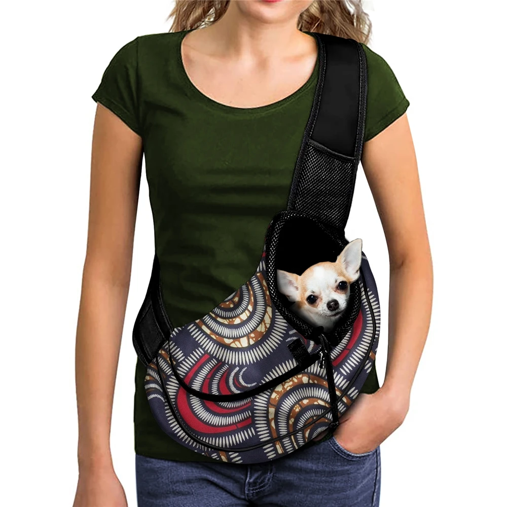 

Design Pets Product Africa Dasgiki Ornate Seamless Print Pet Sling Carrier Breathable Pet Carrier Sling Bag for Puppy/Kitten, Customized color