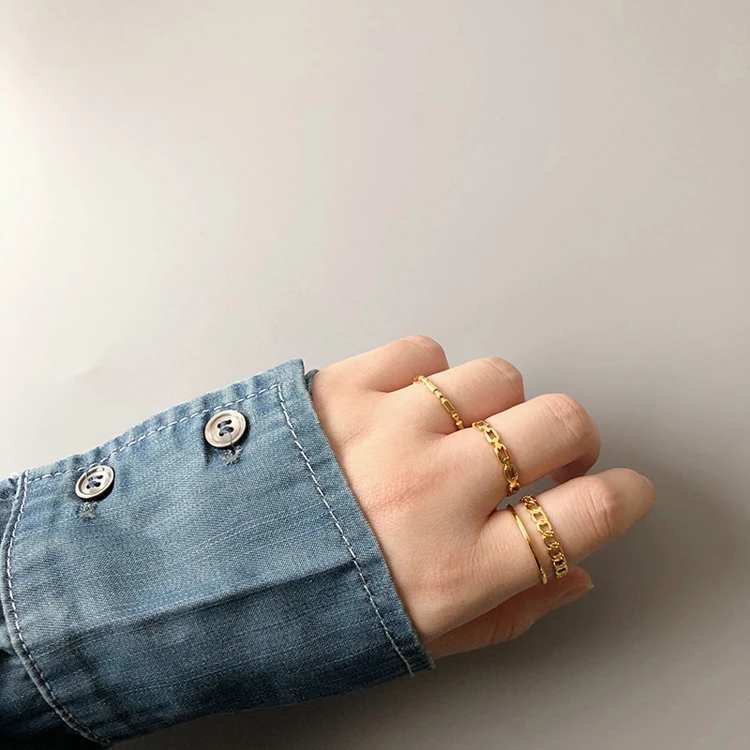 

Simple bead small dainty stainless steel rings anillo acero inoxidable 18K gold color fashion ring for women, Optional as picture,or customized