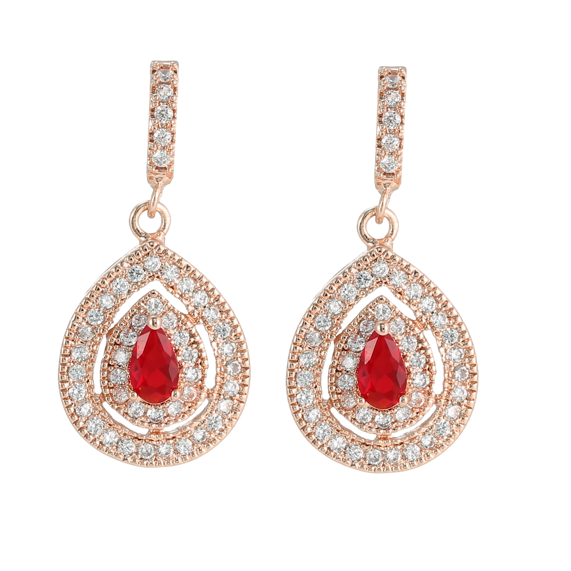 

Women Vintage Drop Earrings Jewelry Waterdrop Rose Gold Earrings Shiny Anniversary Gifts Party